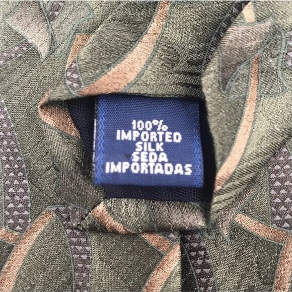 MACHADO George Machado Men's Silk Tie Green Print 58 in - Picture 6 of 7